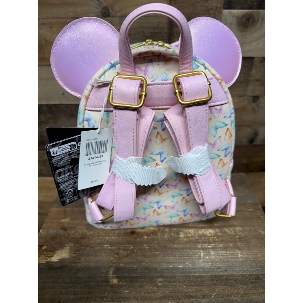 Loungefly Disney Minnie Mouse Butterfly Figural Ears Mini Backpack Pink 33414381 - Picture 7 of 11